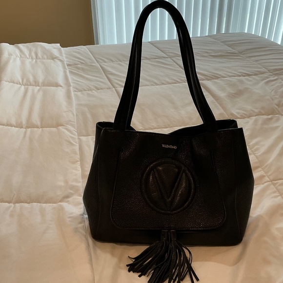 Valentino Tassel Tote, Pebble Leather Classic Shoulder Bag - Picture 3 of 13